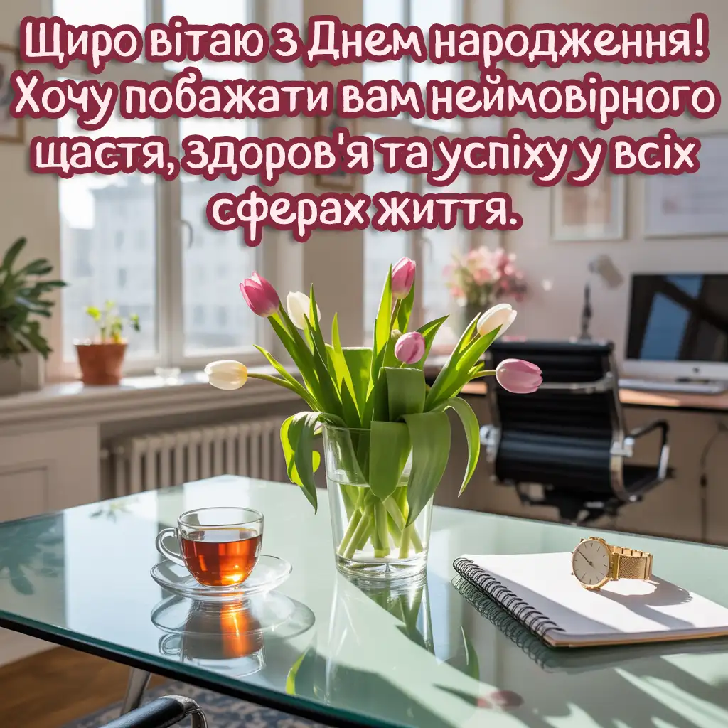 Привітання з днем народження керівниці своїми словами