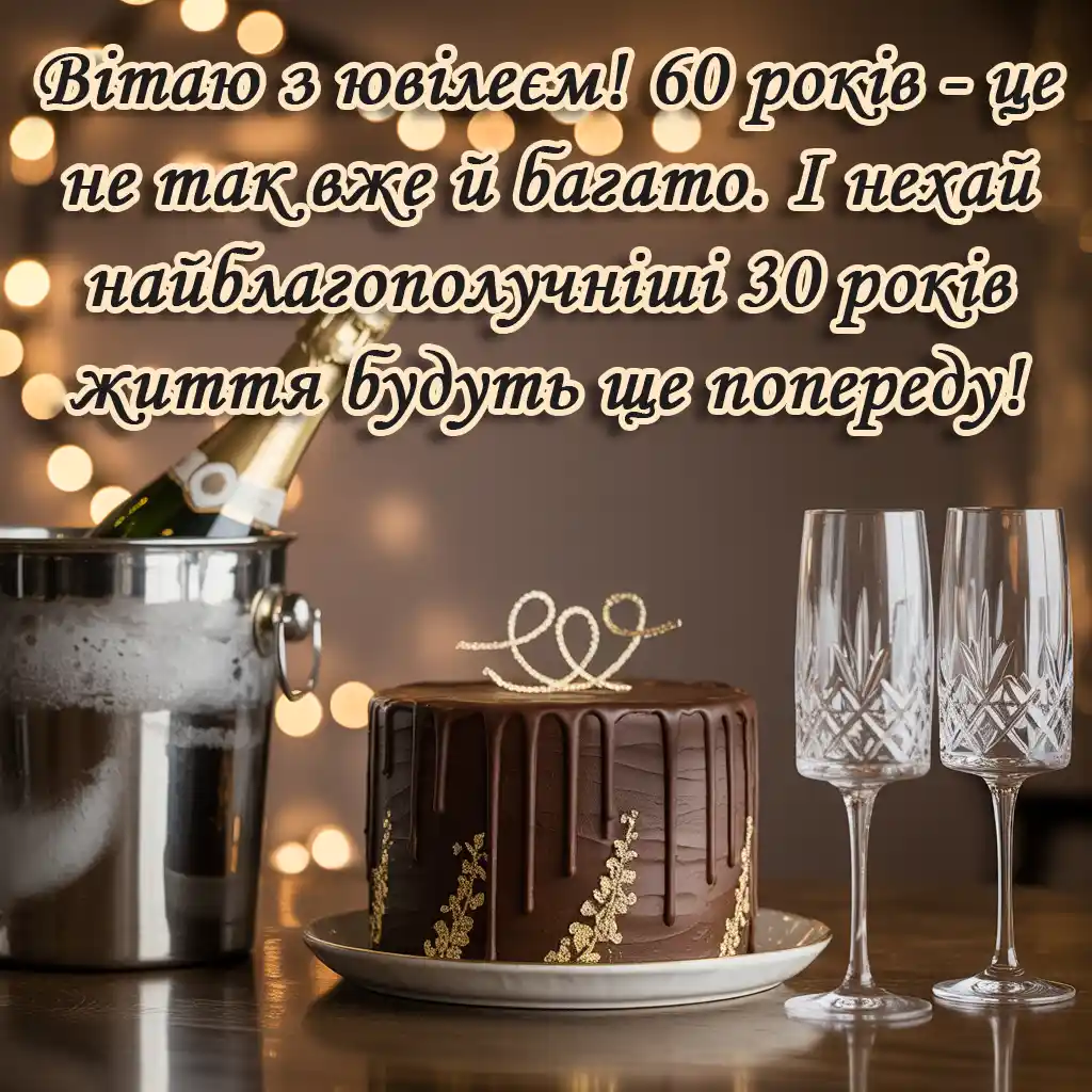 Вже 60 років: привітання з ювілеєм чоловіку