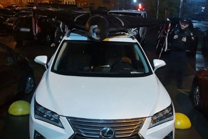У Києві вилучили безпілотник Shahed, який чоловік перевозив на даху авто