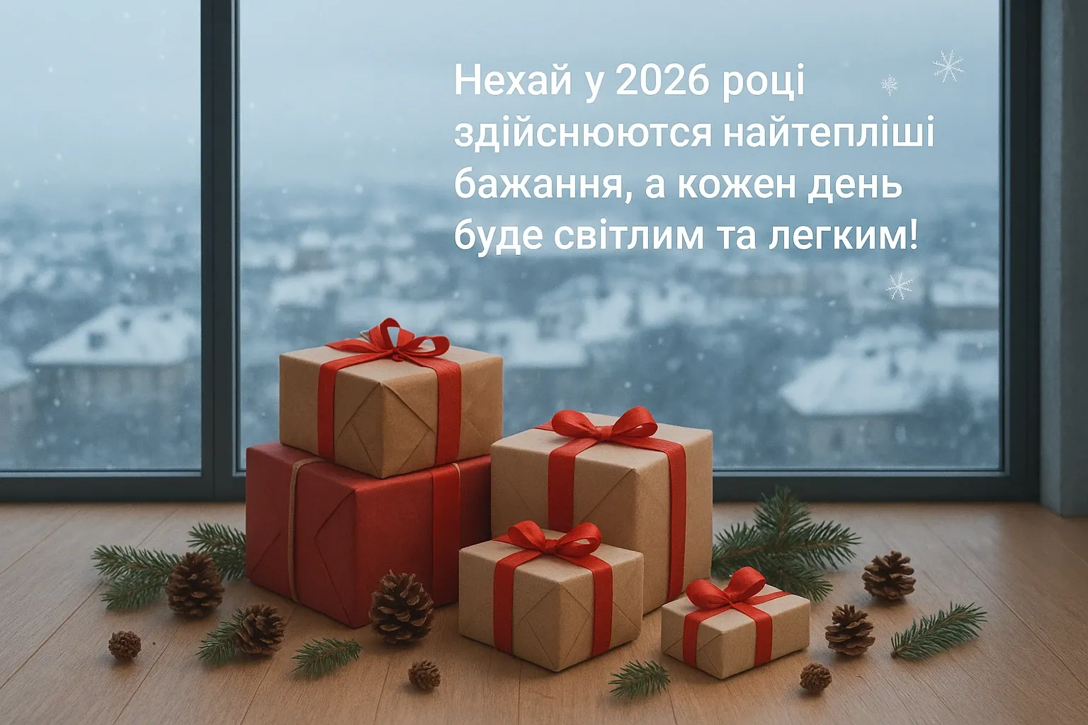 Привітання з прийдешнім новим роком 2026: теплі побажання для найближчих