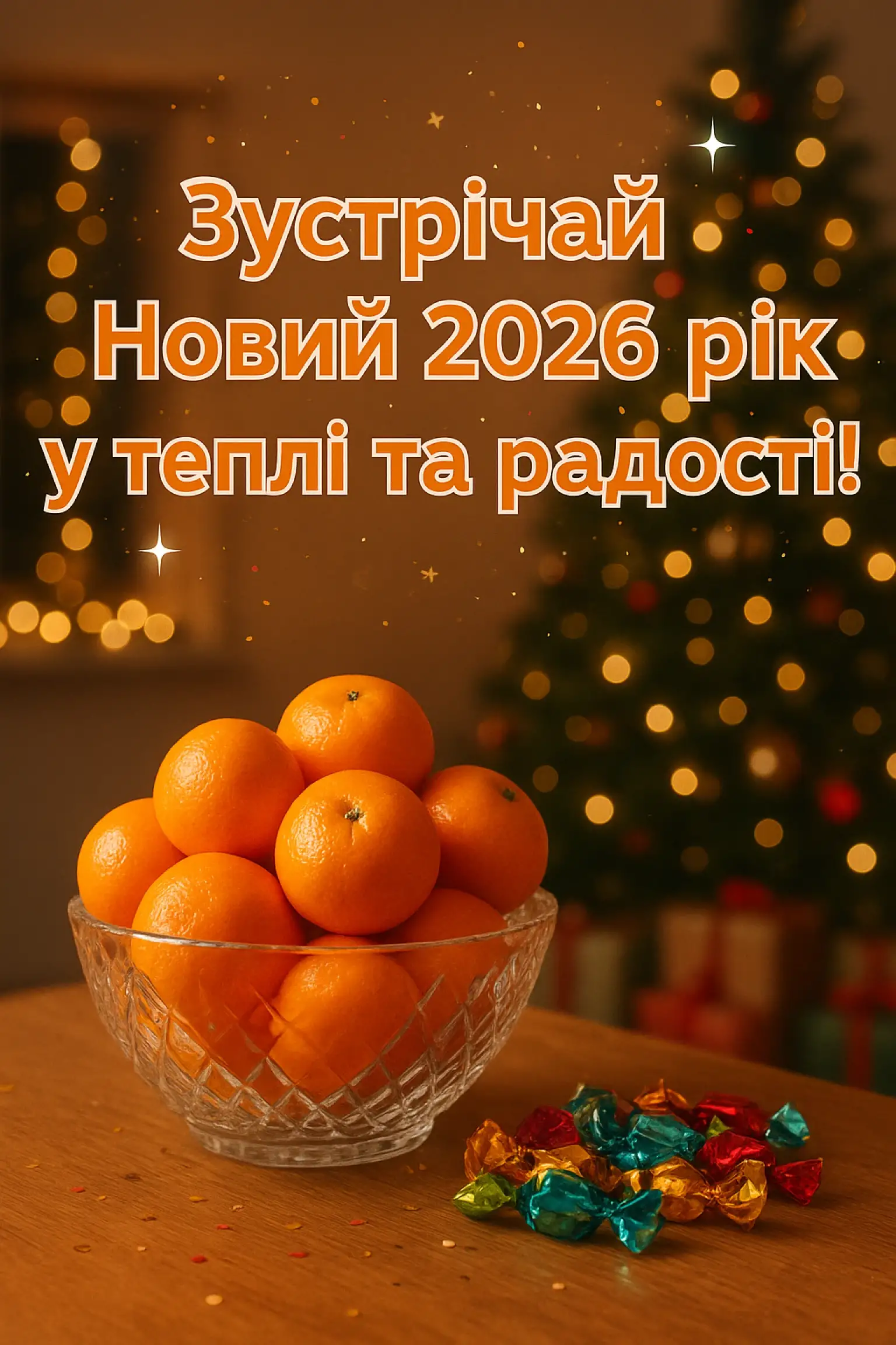 Привітання з прийдешнім новим роком 2026: теплі побажання для найближчих