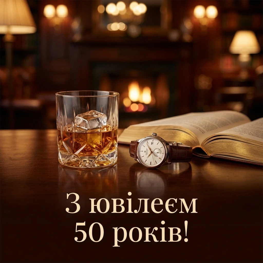 листівки з ювілеєм мужчині 50