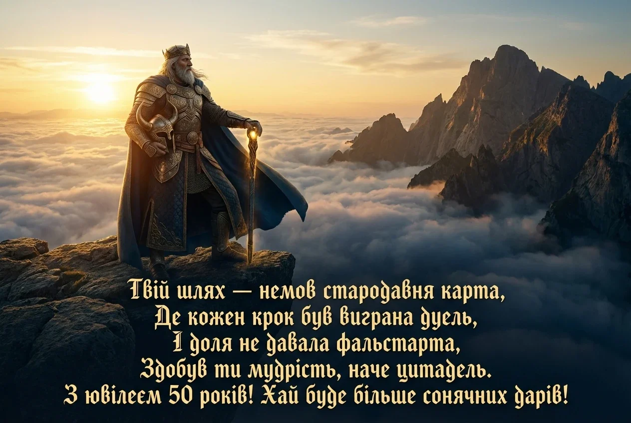 листівки з ювілеєм мужчині 50