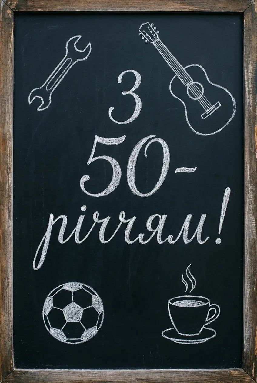 листівки з ювілеєм мужчині 50