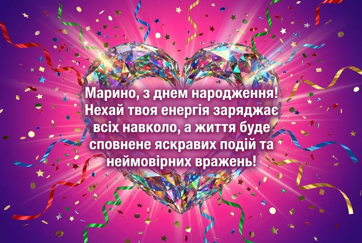 з днем народження Марина картинки українською