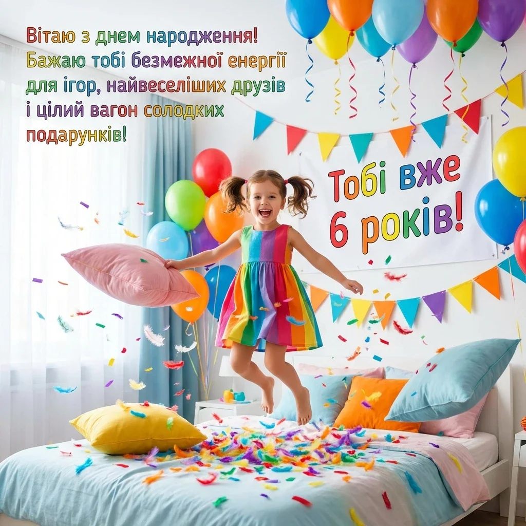 з днем народження 6 років дівчинці своїми словами