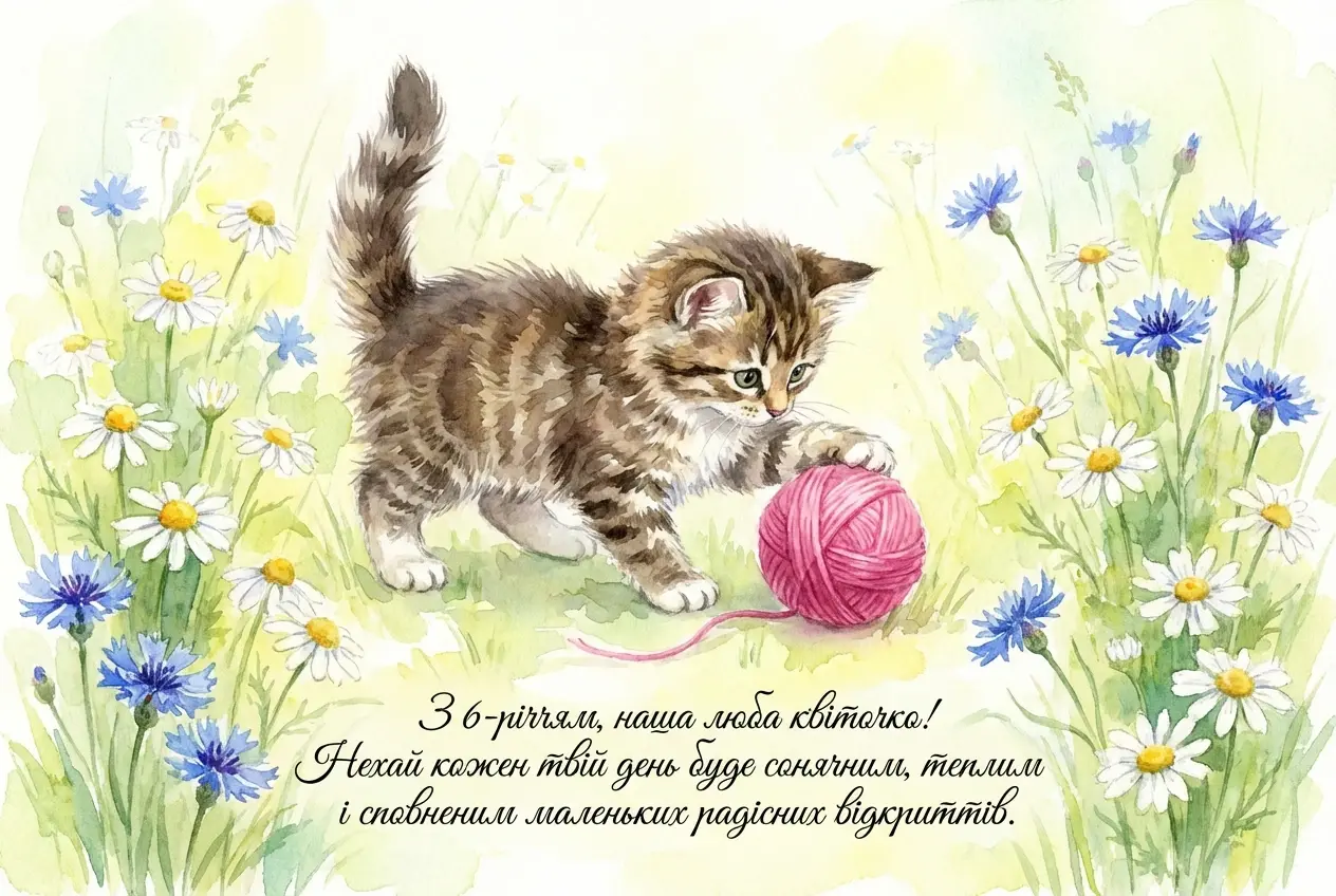 з днем народження 6 років дівчинці своїми словами