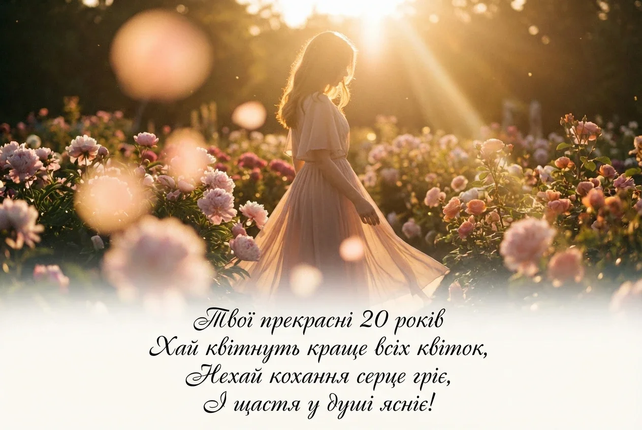 привітання з днем народження 20 років дівчині