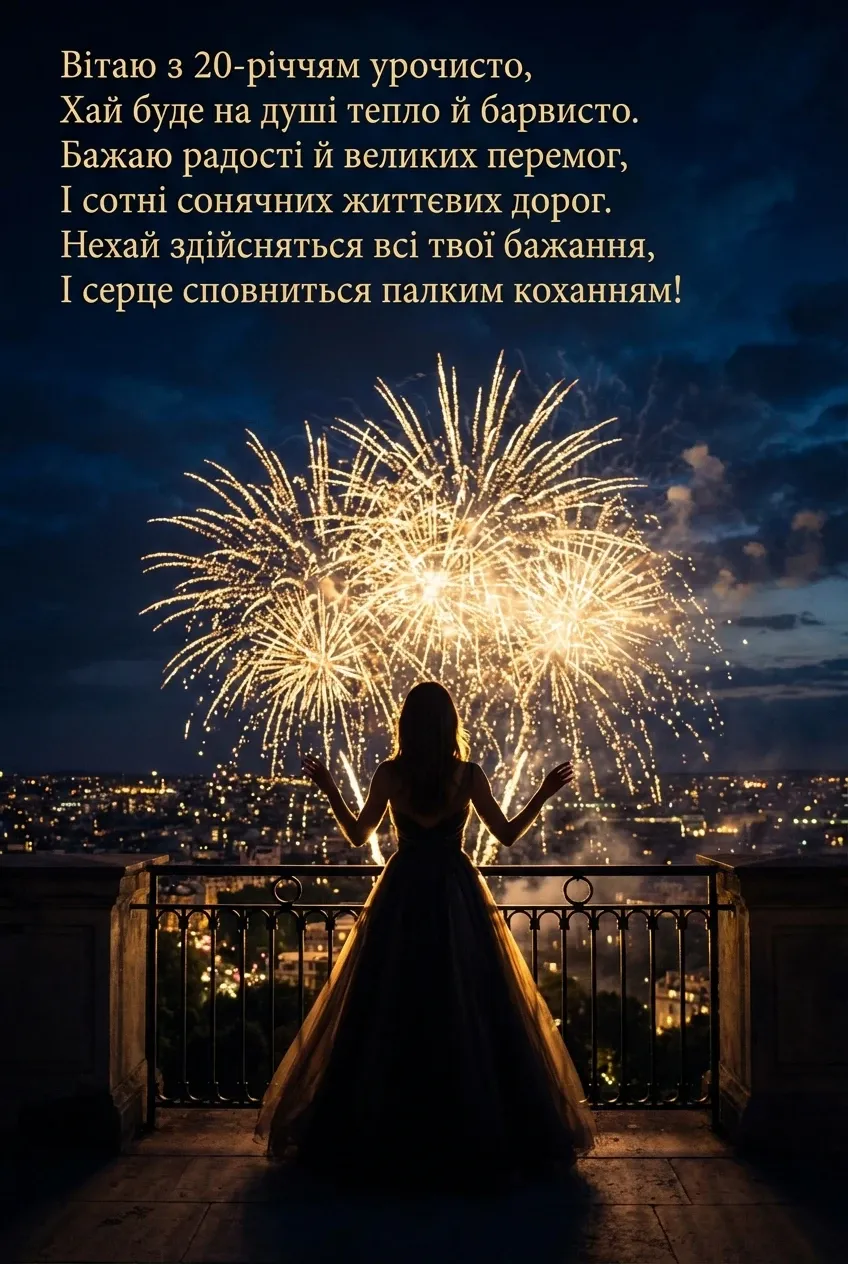 привітання з днем народження 20 років дівчині