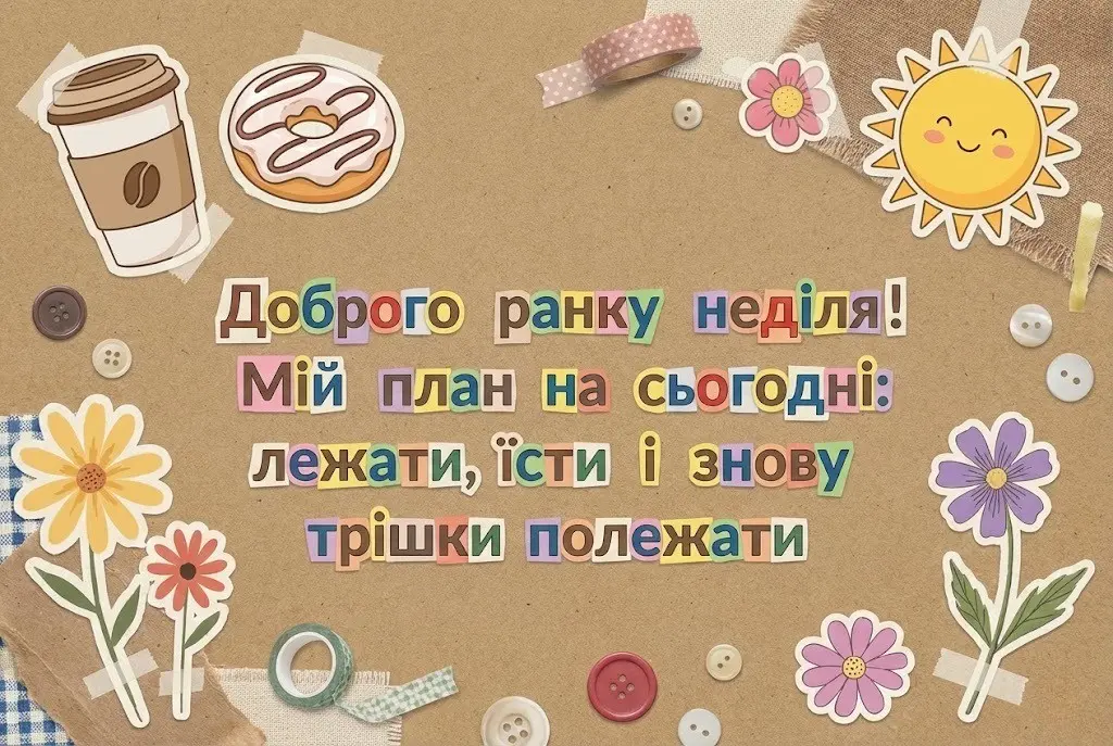 Доброго ранку неділя у найкращій добірці душевних картинок та яскравих листівок для гарного настрою