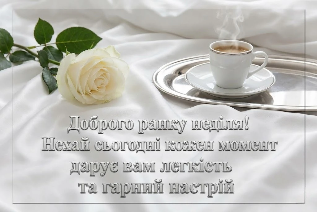 Доброго ранку неділя у найкращій добірці душевних картинок та яскравих листівок для гарного настрою
