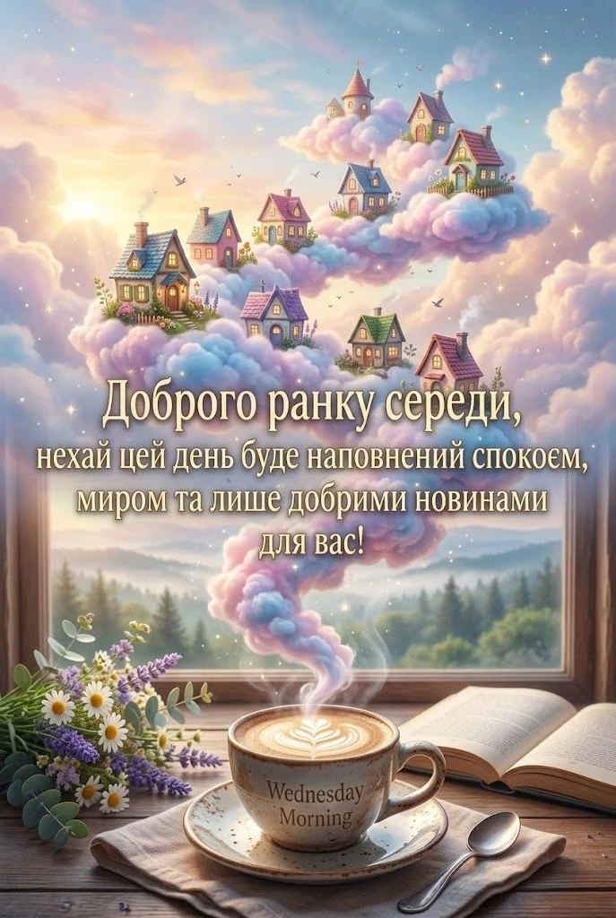 Доброго ранку середи: яскраві картинки та душевні листівки для чудового настрою