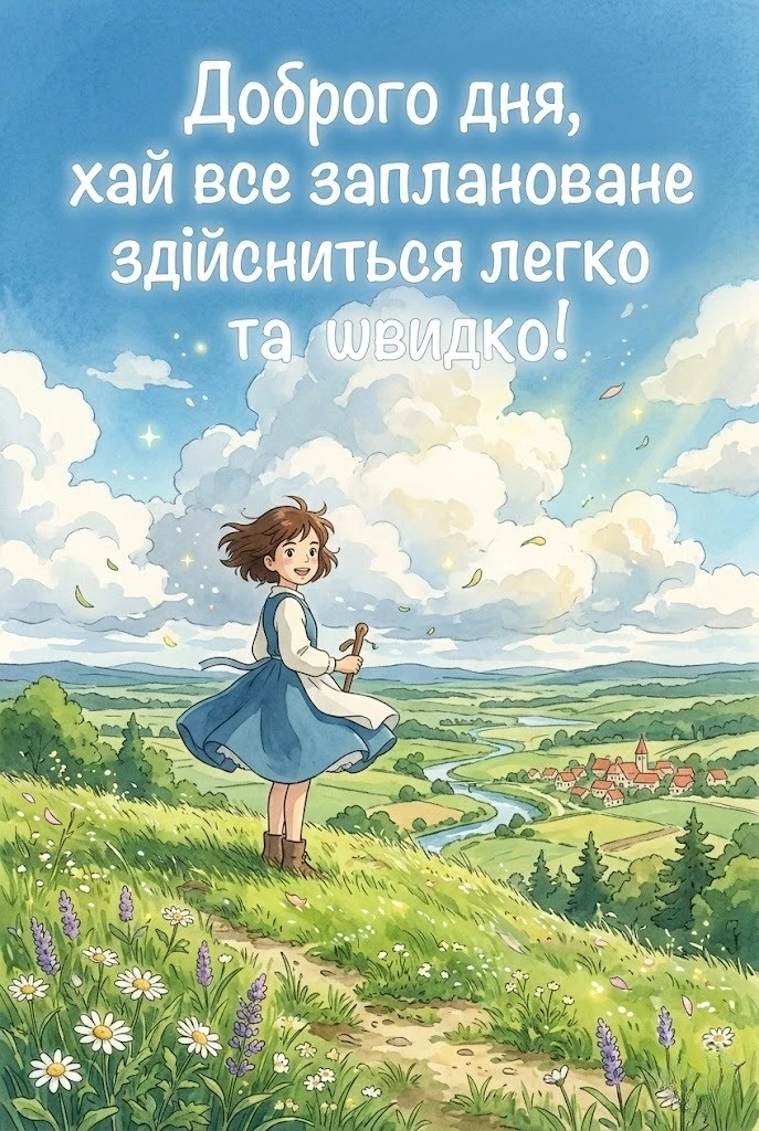 Листівки доброго дня та найтепліші побажання для гарного настрою у картинках