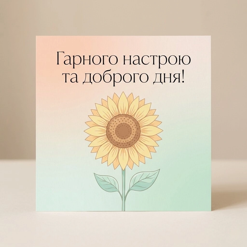 Листівки доброго дня та найтепліші побажання для гарного настрою у картинках