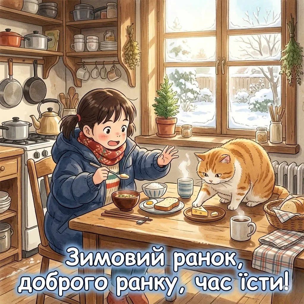 Картинки доброго зимового ранку: найкращі листівки та щирі побажання для затишного початку дня