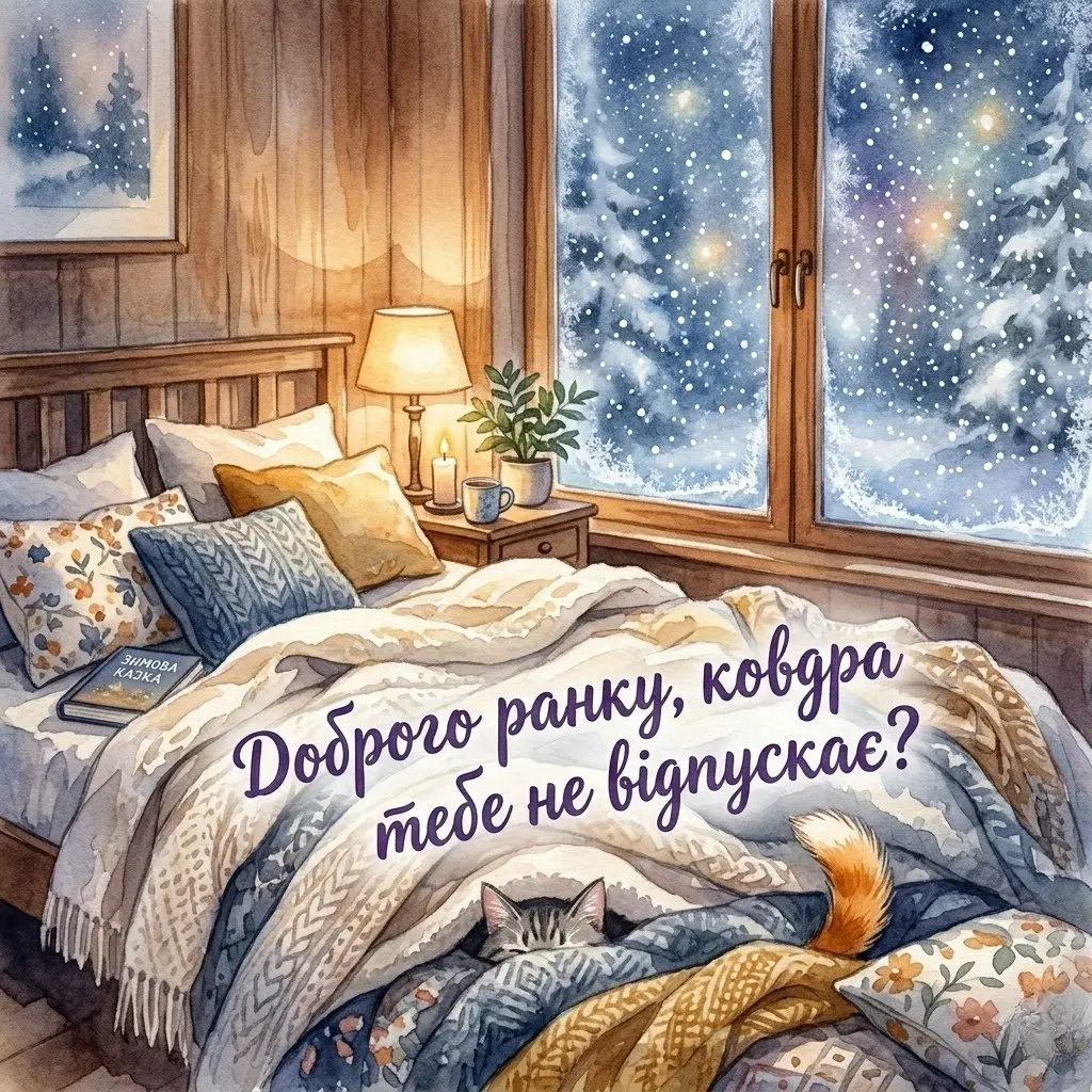 Картинки доброго зимового ранку: найкращі листівки та щирі побажання для затишного початку дня