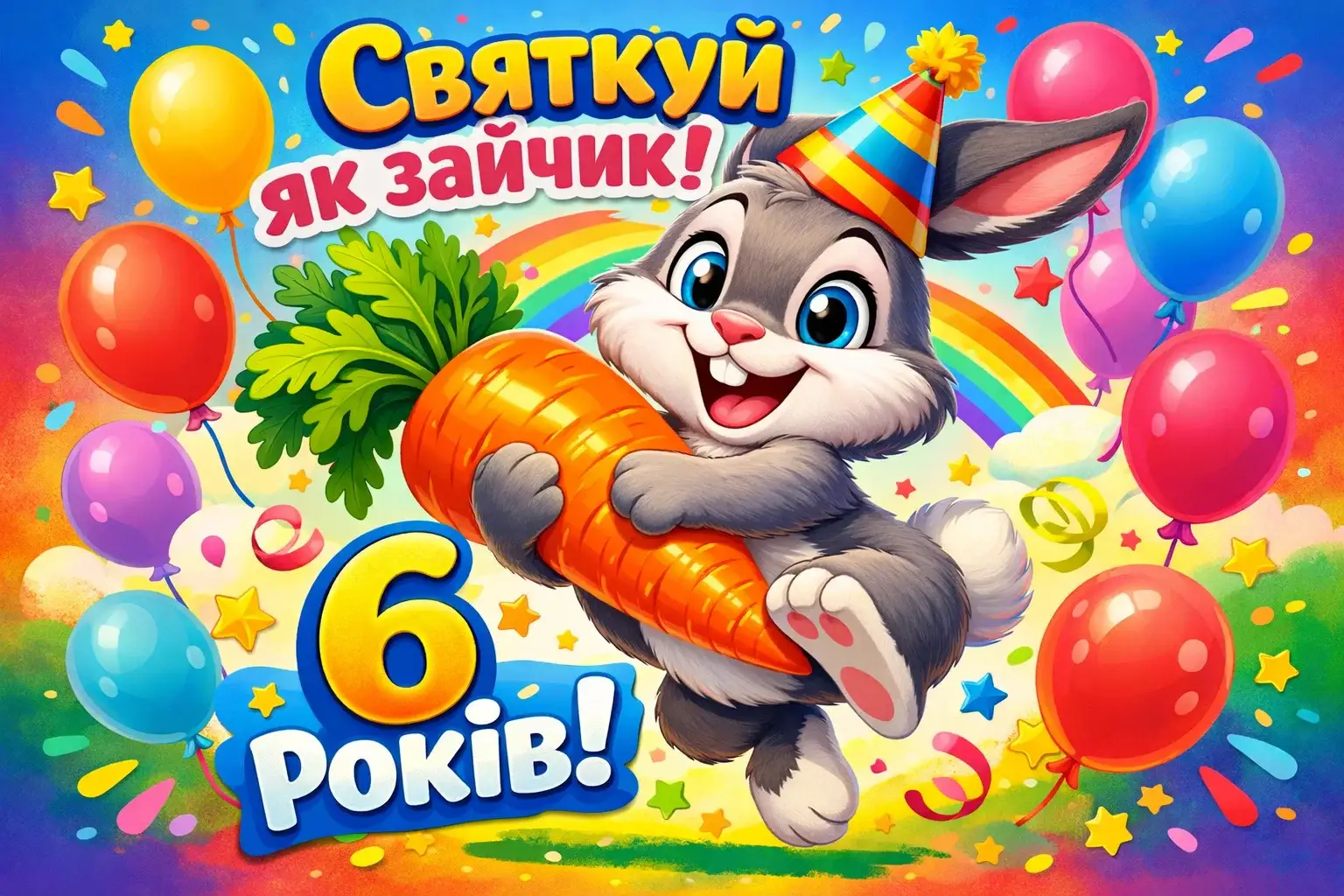 Привітання з днем народження для дівчинки на 6 років своїми словами