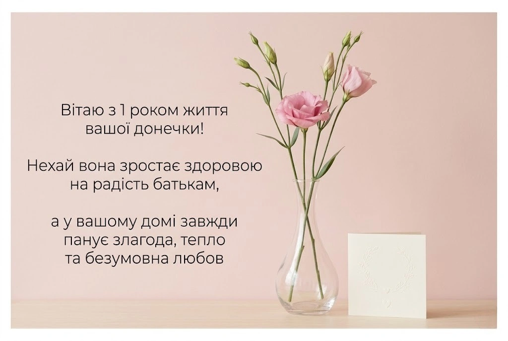 Найкращі побажання для батьків на перший день народження донечки