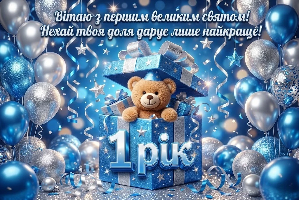 Добірка привітань з днем народження сина на 1 рік від мами з побажаннями