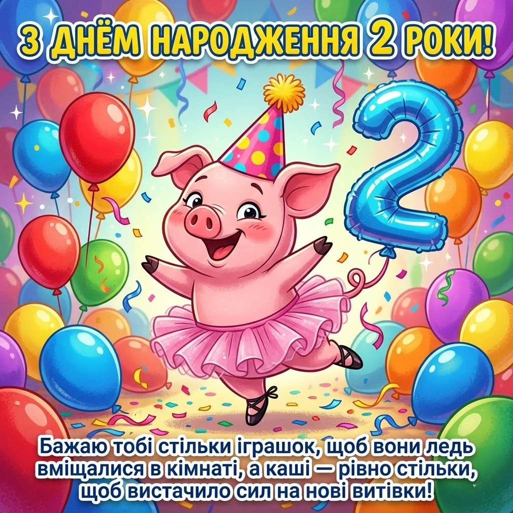 Привітання з днем народження дівчинці на 2 роки: щирі та милі побажання