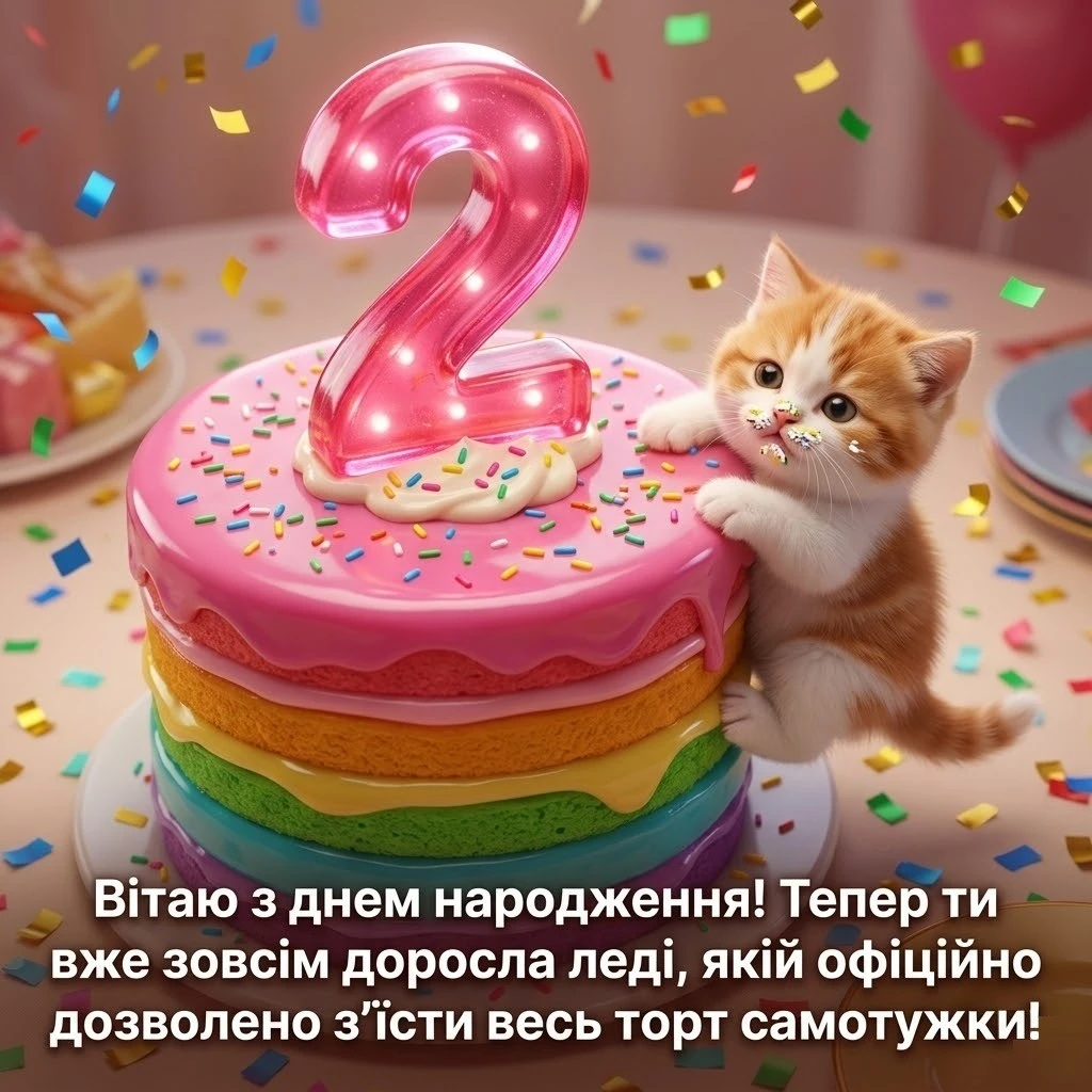 Привітання з днем народження дівчинці на 2 роки: щирі та милі побажання