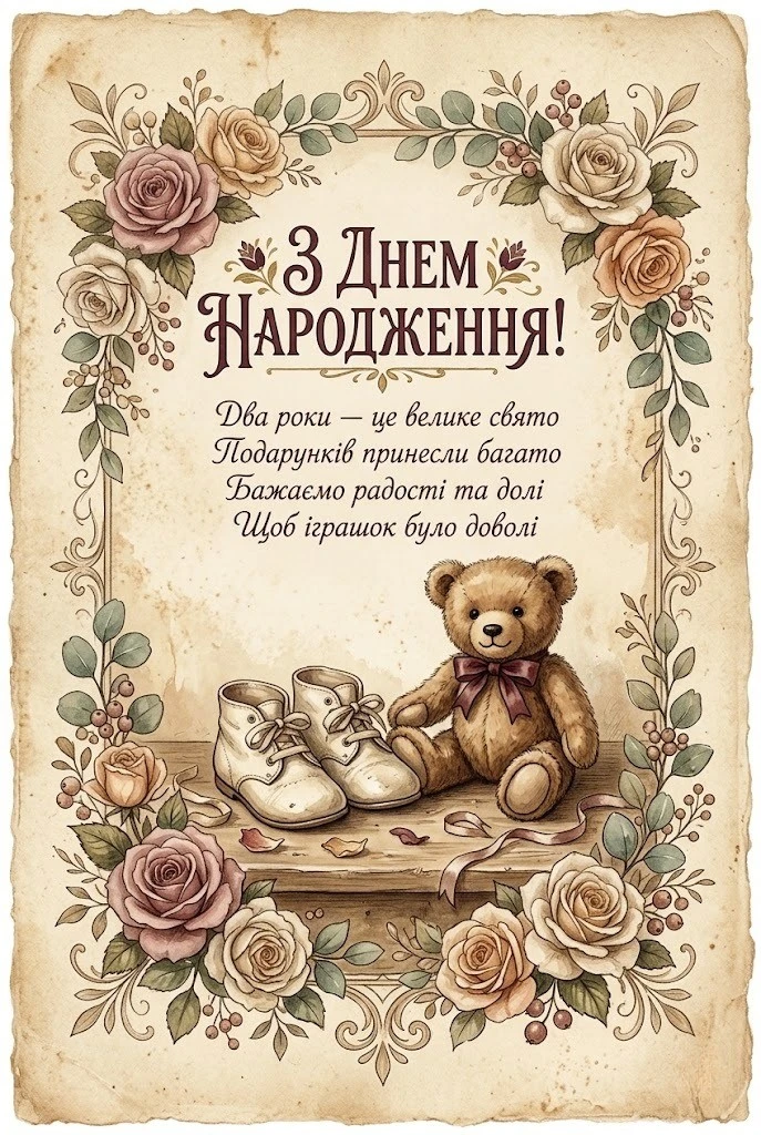 Привітання з днем народження дівчинці на 2 роки: щирі та милі побажання