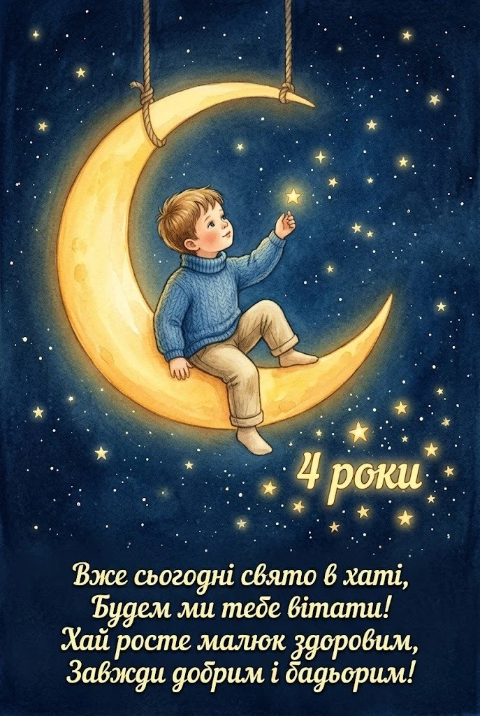 4 роки хлопчику: підбірка побажань для сина, онука та похресника
