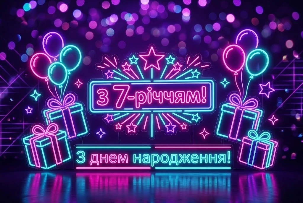 Привітання з днем народження дівчинці на 7 років
