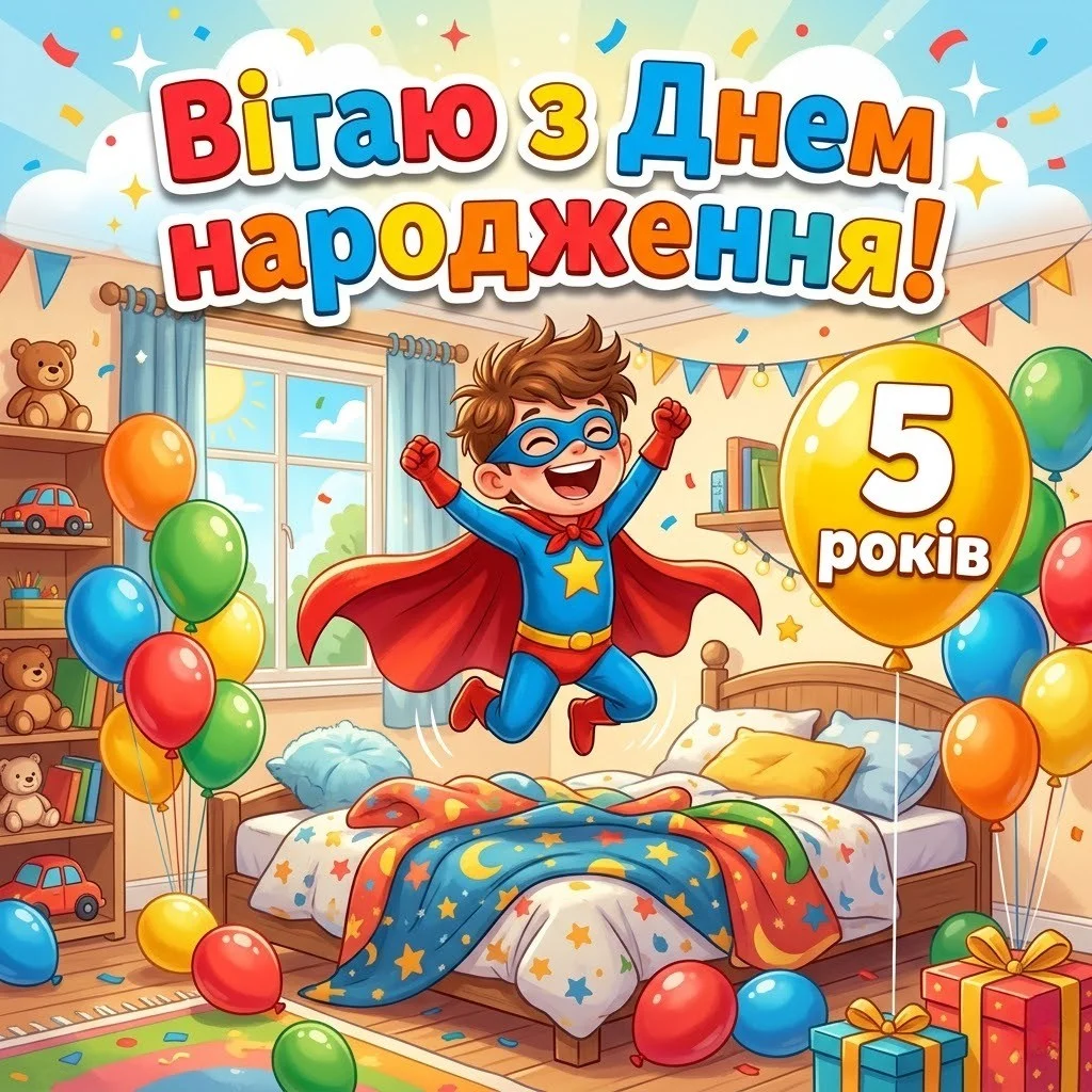 Привітання з 5-річчям сина: від душі, своїми словами та у віршах