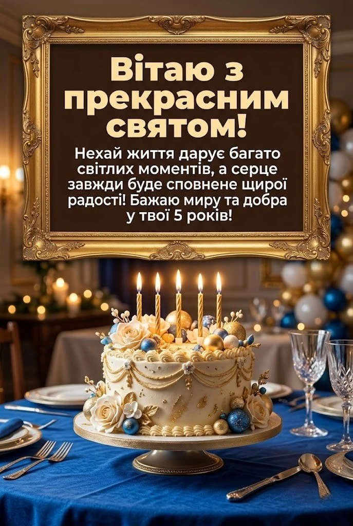 Привітання з 5-річчям сина: від душі, своїми словами та у віршах