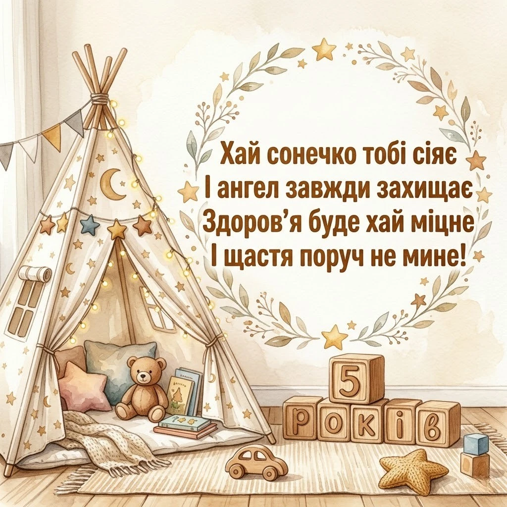 Привітання з 5-річчям сина: від душі, своїми словами та у віршах
