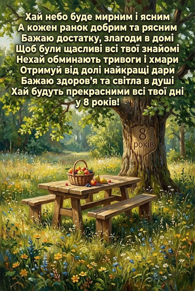 Чарівні привітання для восьмирічної іменинниці у віршах та прозі