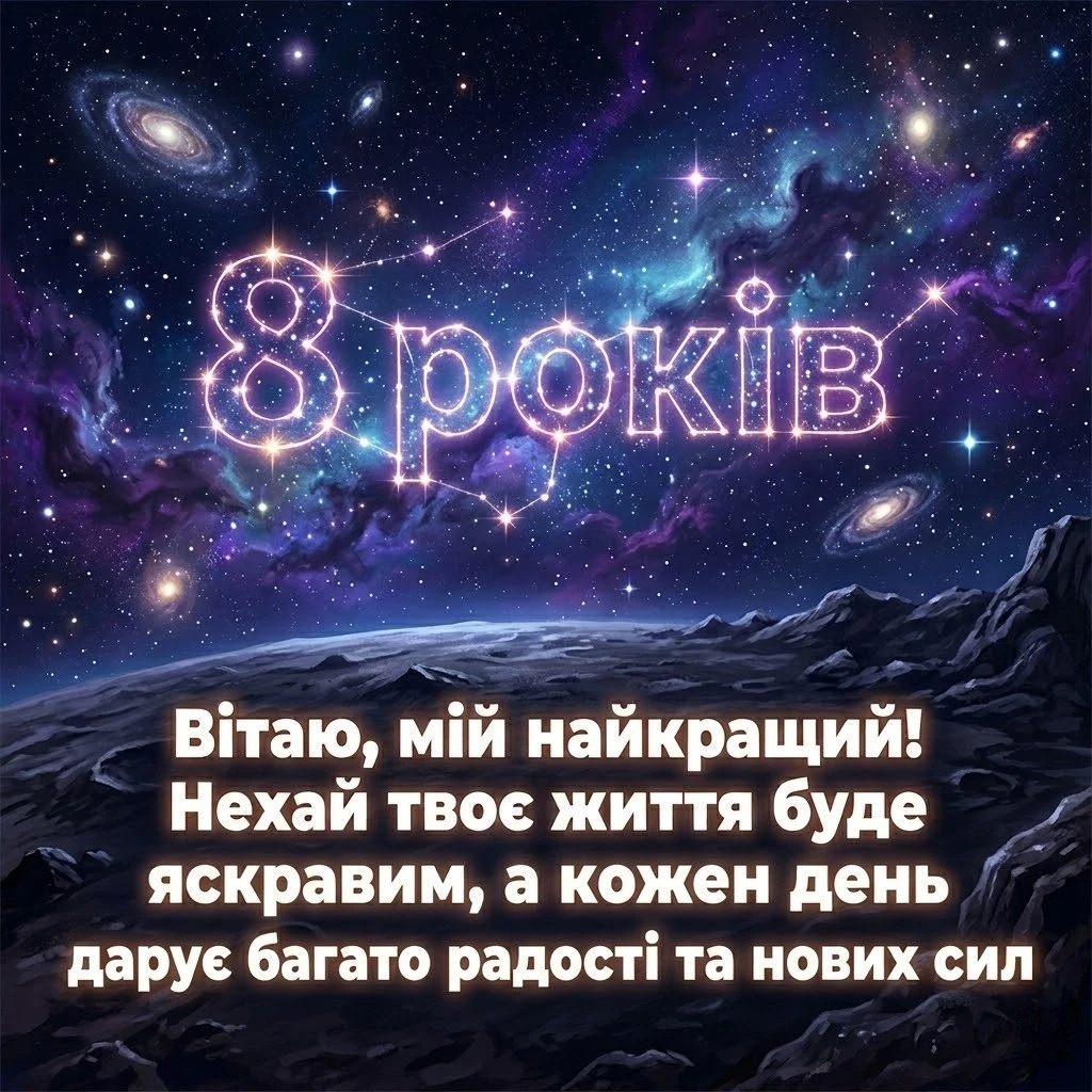 Вісім років сину: привітання, що зігрівають серце та надихають на успіх
