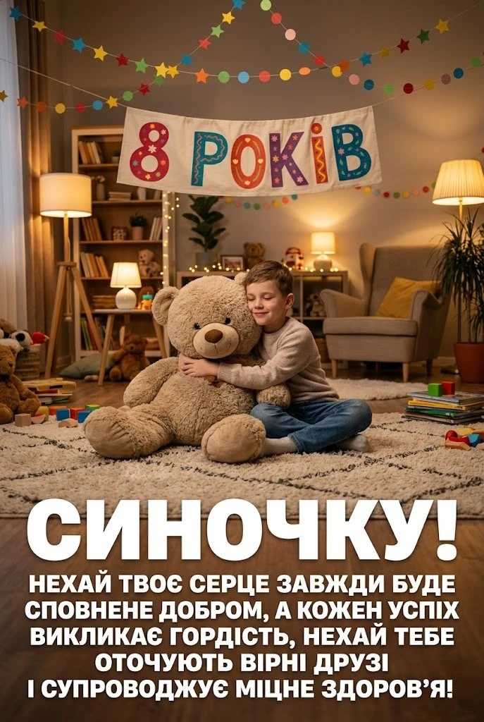 Вісім років сину: привітання, що зігрівають серце та надихають на успіх