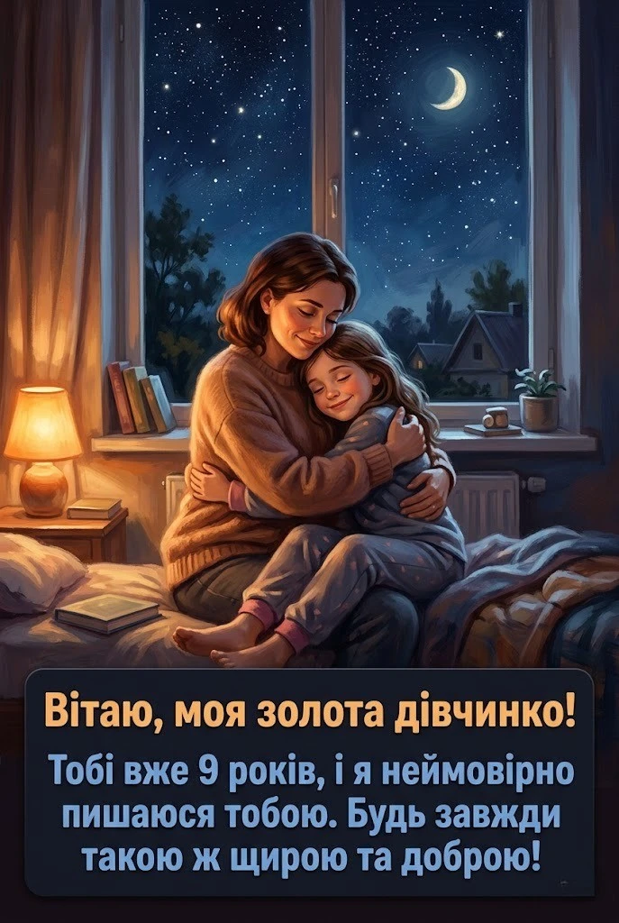 Привітання з днем народження 9 років дівчинці: від мами, тата та всієї родини