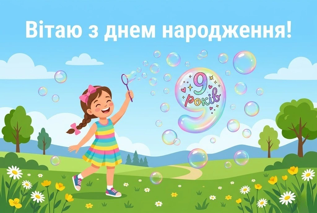 Привітання з днем народження 9 років дівчинці: від мами, тата та всієї родини