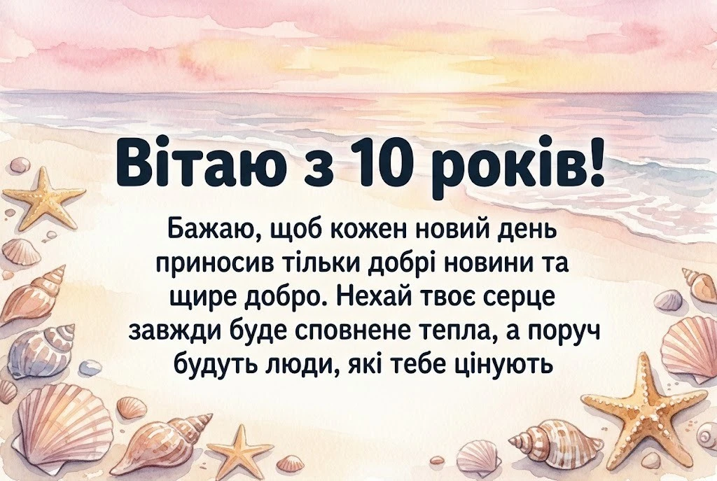 Чудові картинки з днем народження дівчинці на 10 років для соцмереж та месенджерів