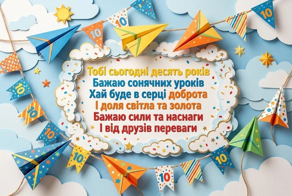 Зворушливі та круті поздоровлення з 10-річчям для сина, внука або друга
