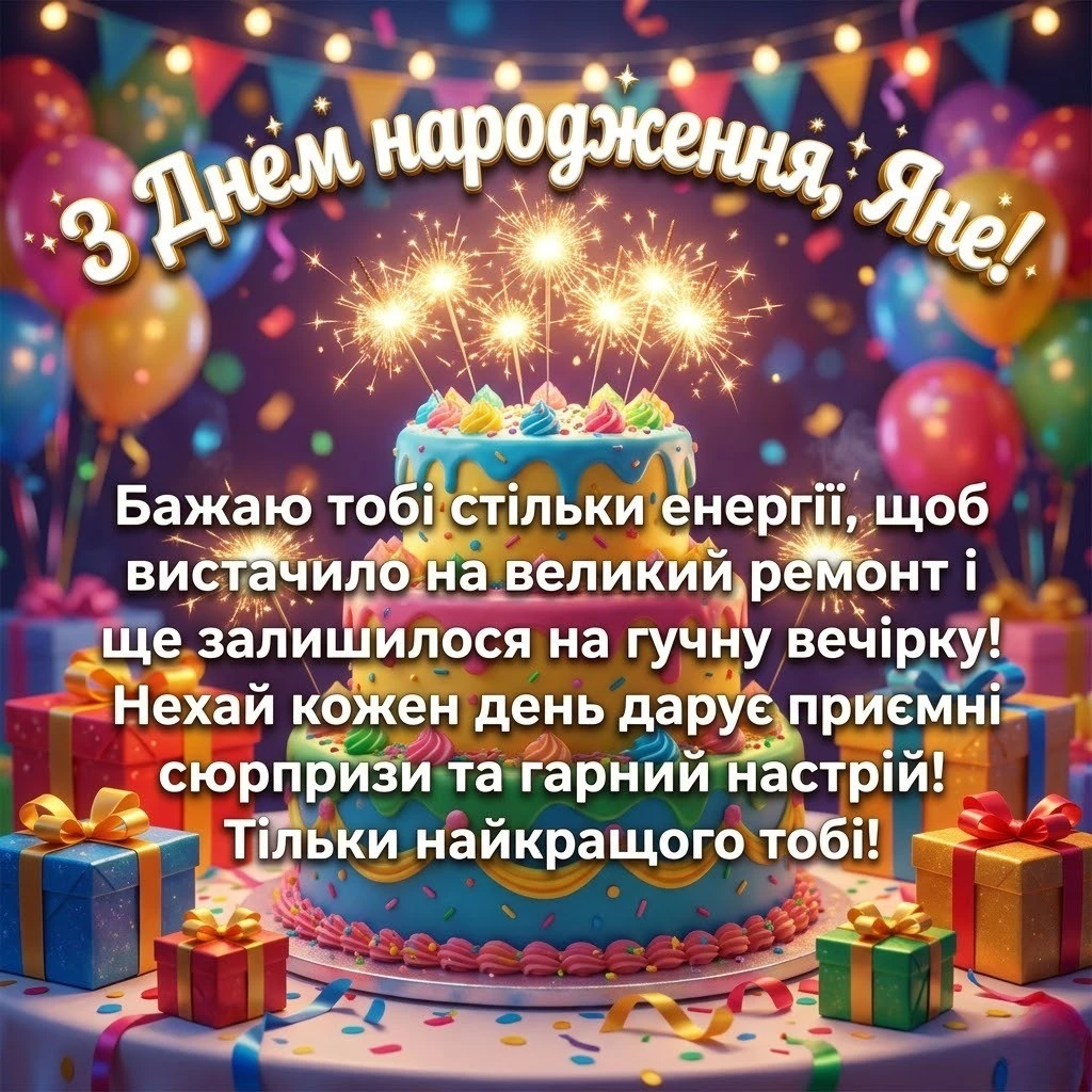 Привітання з днем народження для Яни