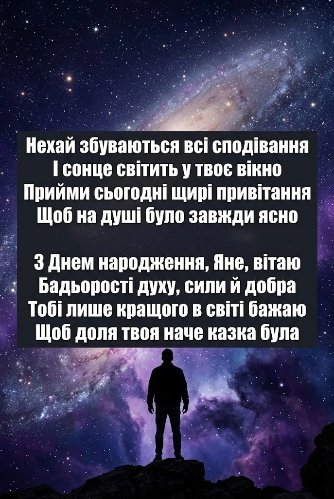 Привітання з днем народження для Яни