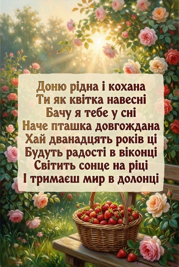 З днем народження, донечко! 12 років: привітання від мами, тата, бабусі та дідуся