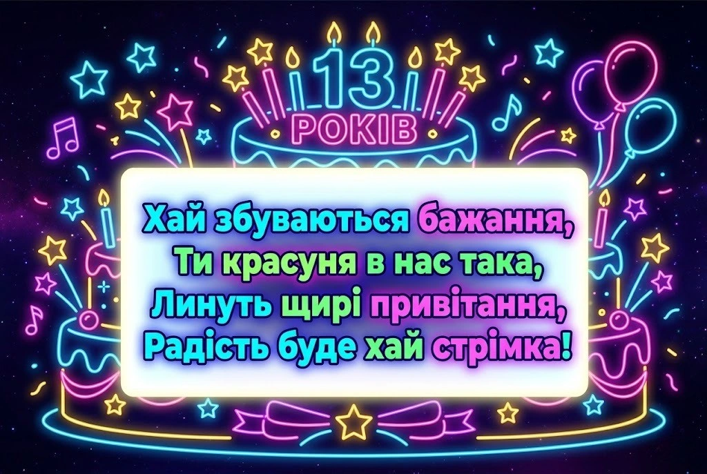 З днем народження, внучко! Красиві побажання на 13 років