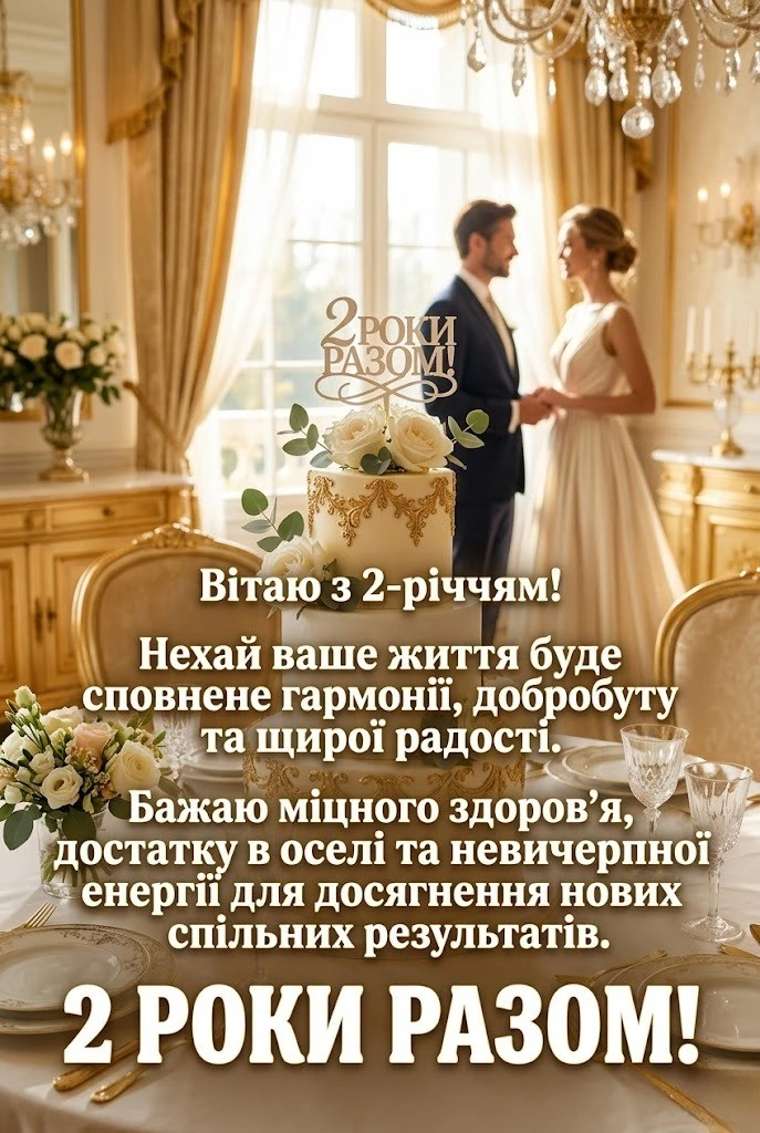 Річниця весілля 2 роки: оригінальні вітання від друзів, рідних та батьків