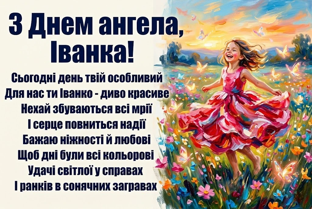 Іменини Іванки: зворушливі слова та вірші до свята