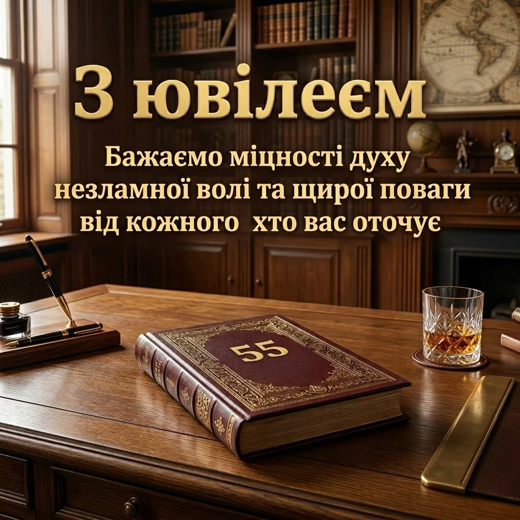 Привітання з 55-річчям для справжнього чоловіка: від колег до рідних