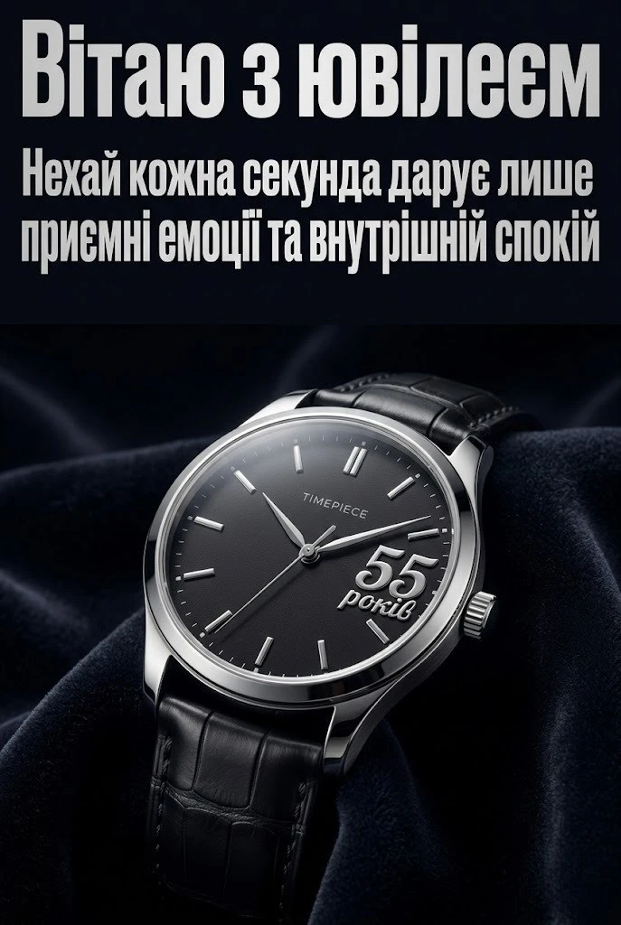 Привітання з 55-річчям для справжнього чоловіка: від колег до рідних