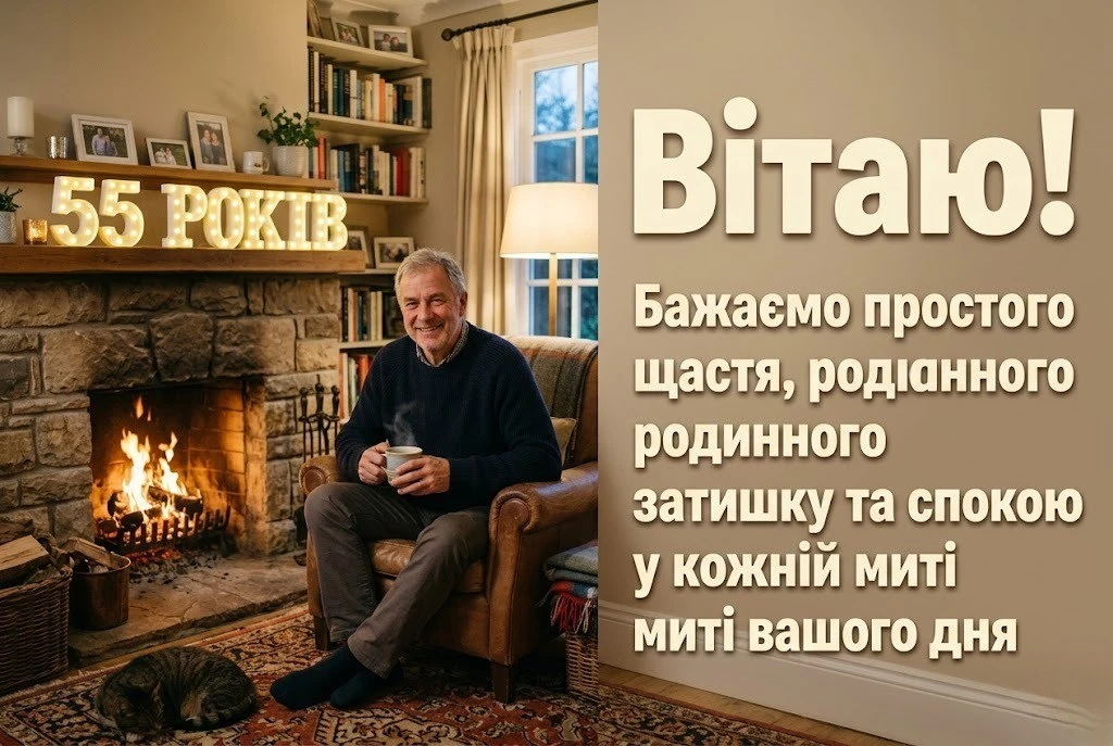 Привітання з 55-річчям для справжнього чоловіка: від колег до рідних