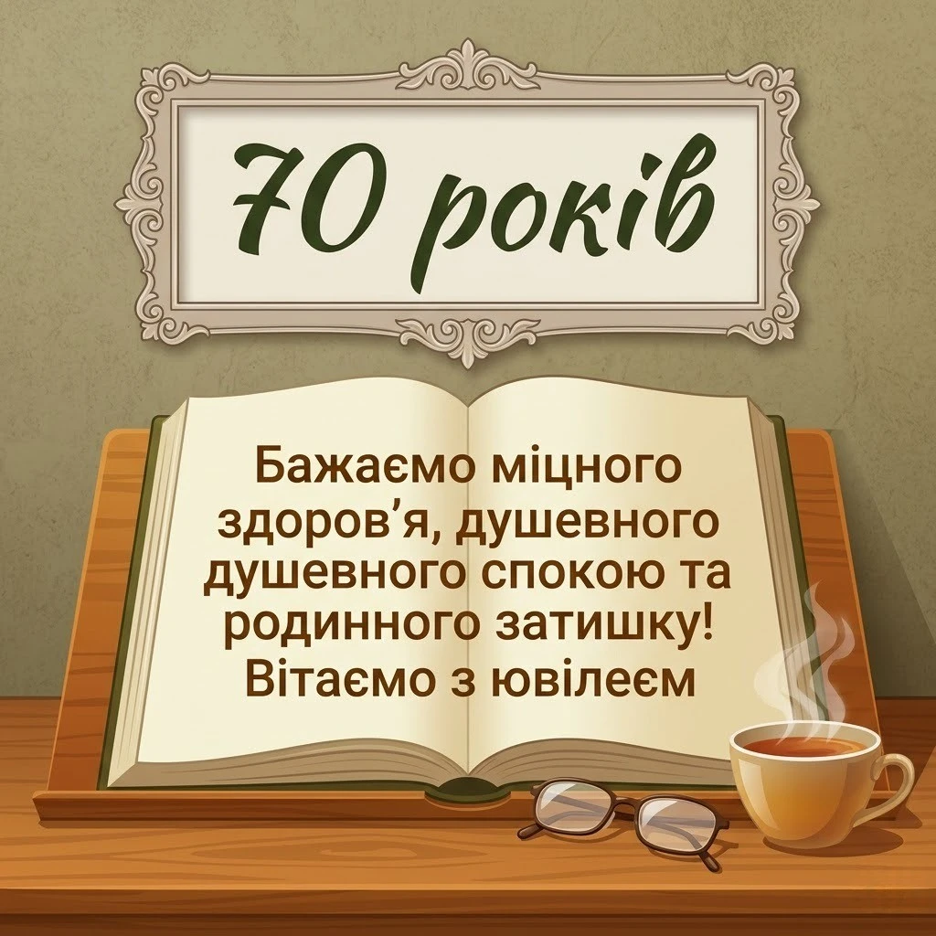 70 років — золота вершина: привітання для тата, дідуся та друга