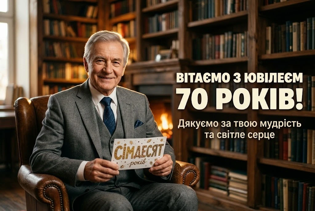 70 років — золота вершина: привітання для тата, дідуся та друга