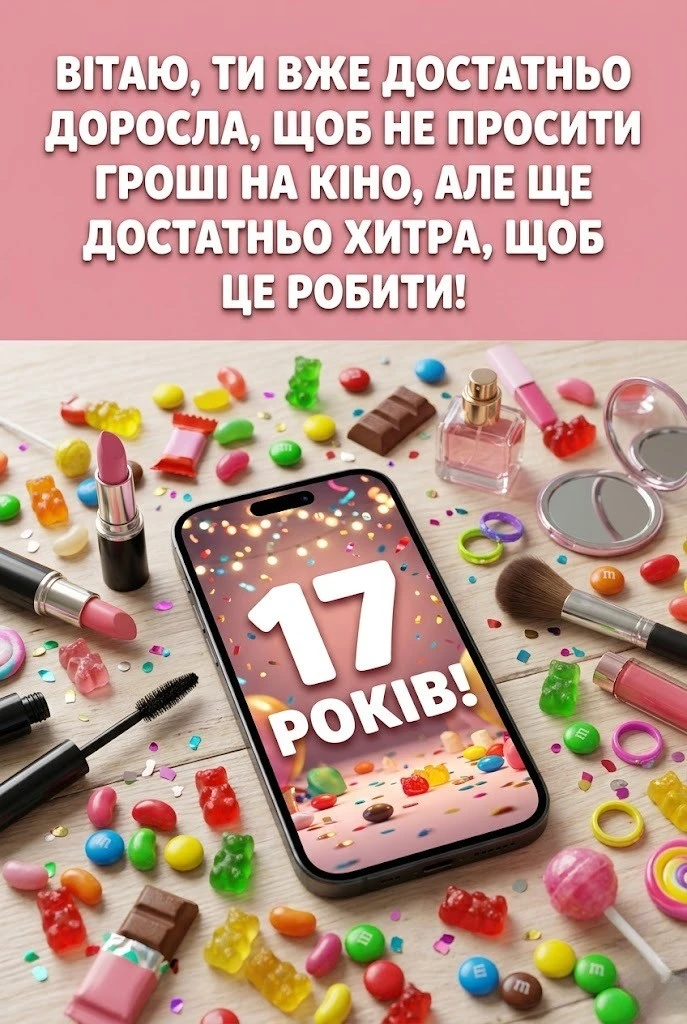 17 років — магічний вік: добірка привітань, що торкаються серця